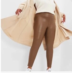 Gap Faux Leather Pants Leggings Brown Size Large
